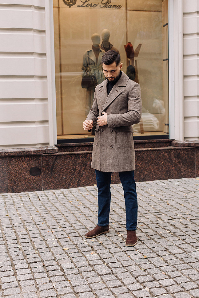 МужскОЕ ПАЛЬТО СЕРОЕ