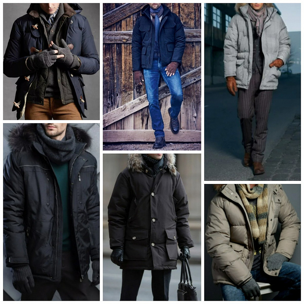 Мужские перчатки с пуховиком