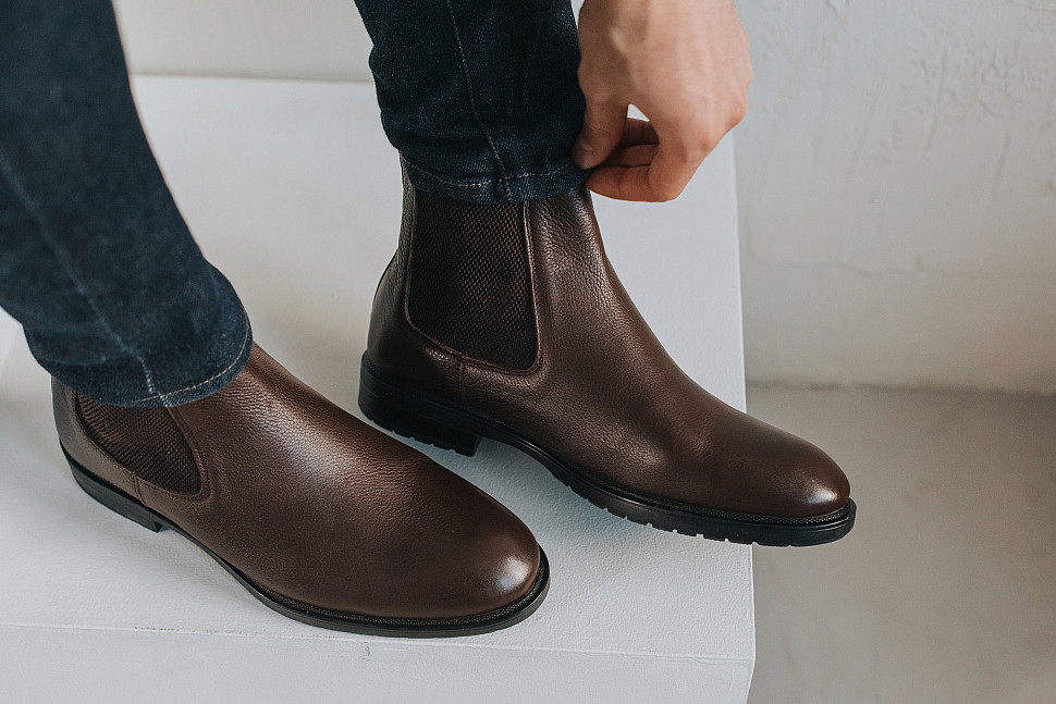 Мужские челси из натуральной кожи