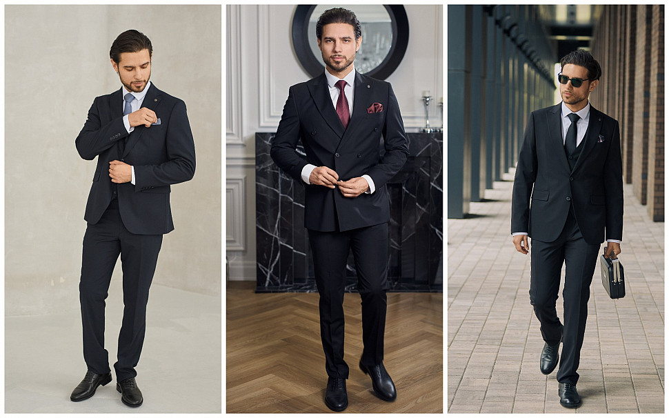 Мужской костюм классический черный