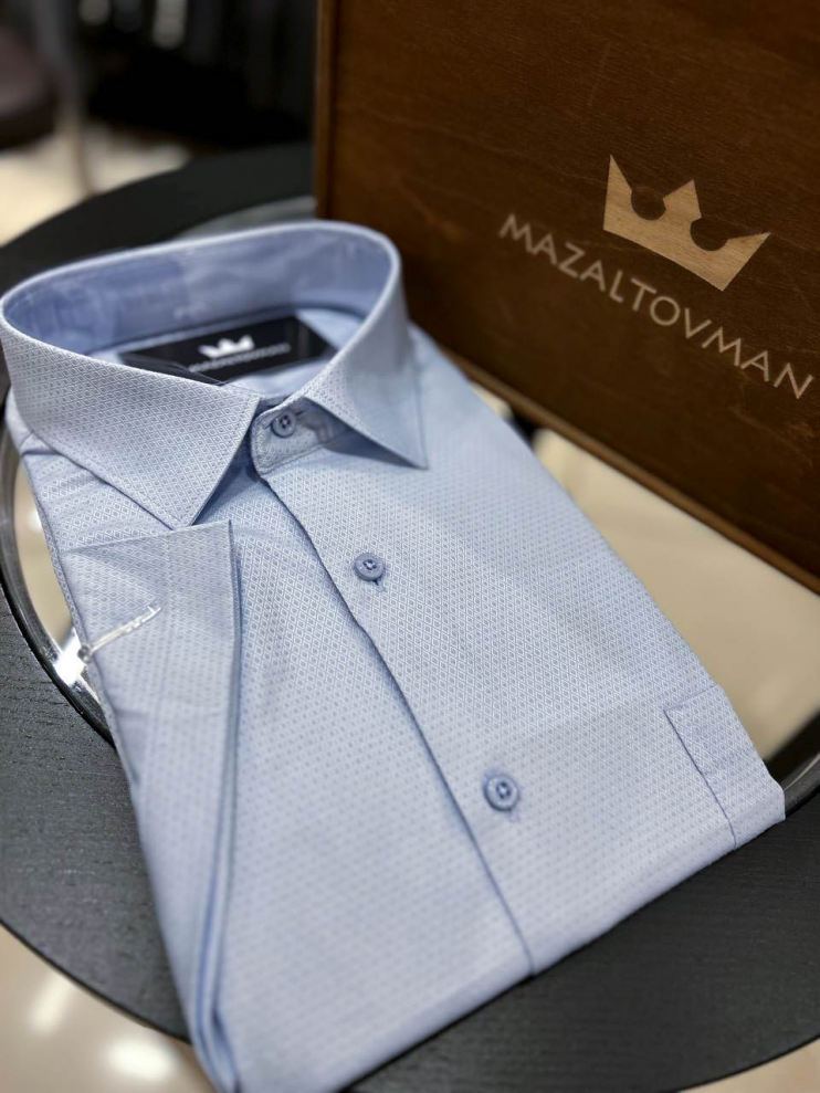 Рубашка Голубая с коротким рукавом