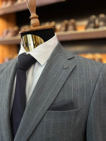 Костюм MAZALTOVMAN 2-ка Premium Серый в полоску классический