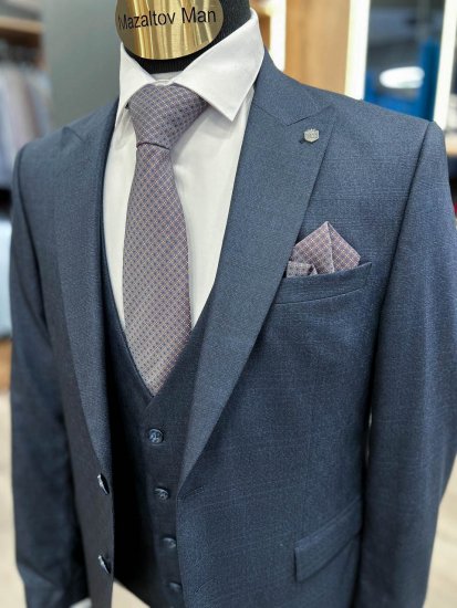 Костюм MAZALTOVMAN 3-ка Premium Синий фактурный