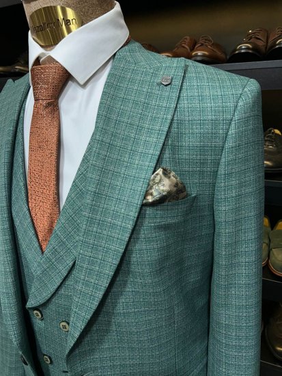 Костюм MAZALTOVMAN 3-ка Зеленый в клетку премиум