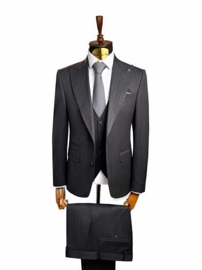 Костюм MAZALTOVMAN 3-ка Premium Темно-бордовый в полоску