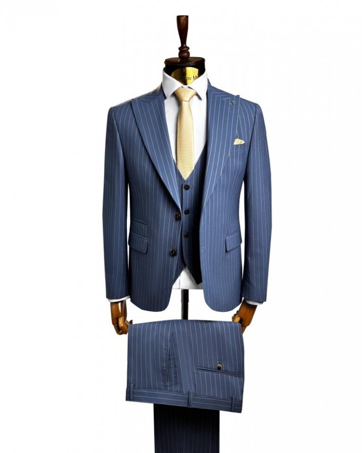 Костюм MAZALTOVMAN 3-ка Premium Голубой в полоску