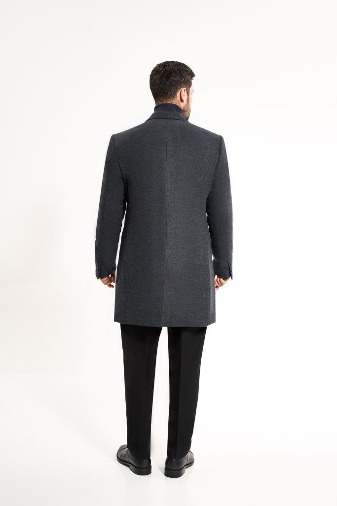 Пальто MAZALTOVMAN Premium Темно-синее фактурное