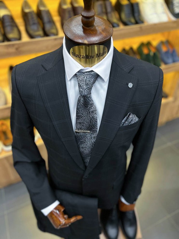 Костюм MAZALTOVMAN 2-ка Premium Черный в клетку