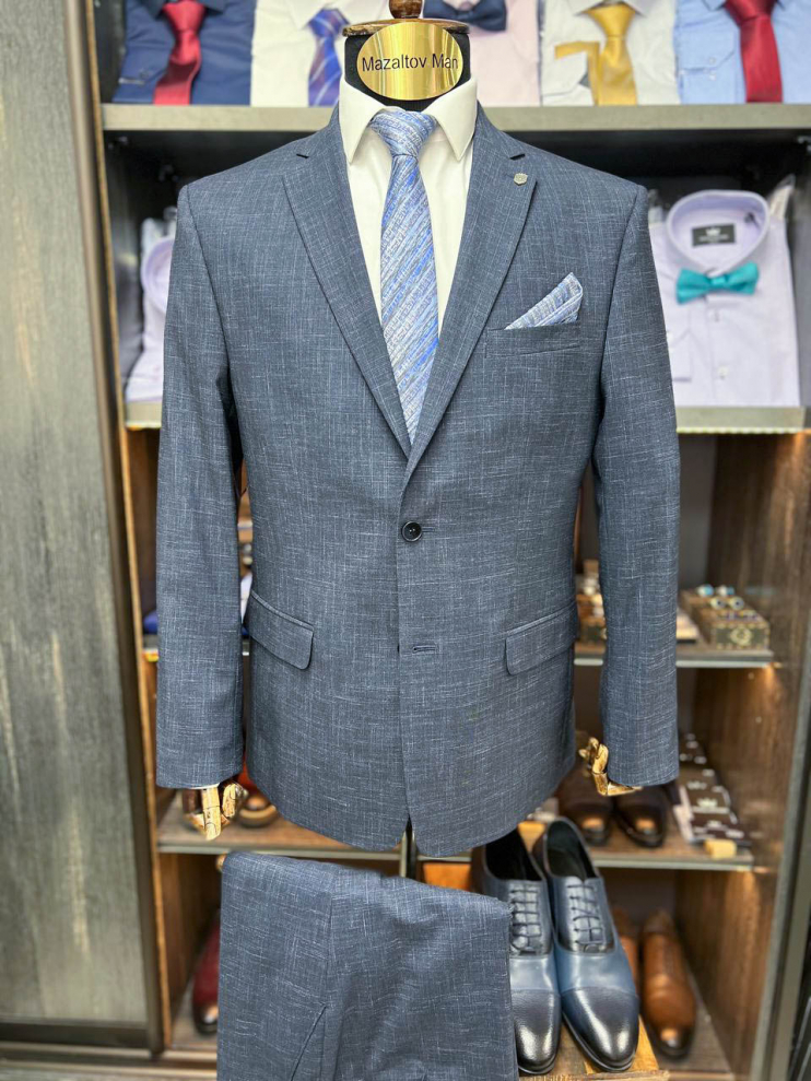 Костюм VAL 2-ка Синий фактурный