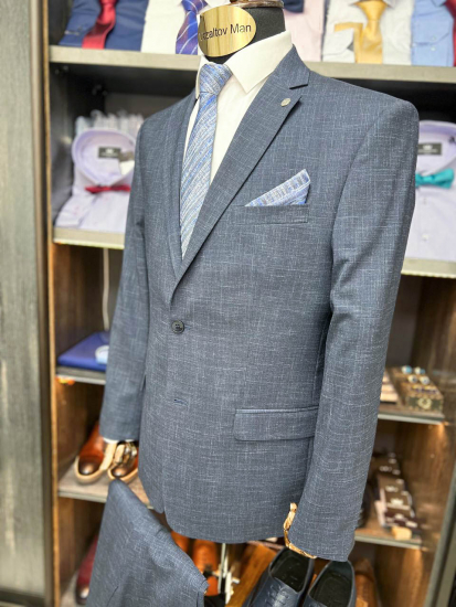 Костюм VAL 2-ка Синий фактурный