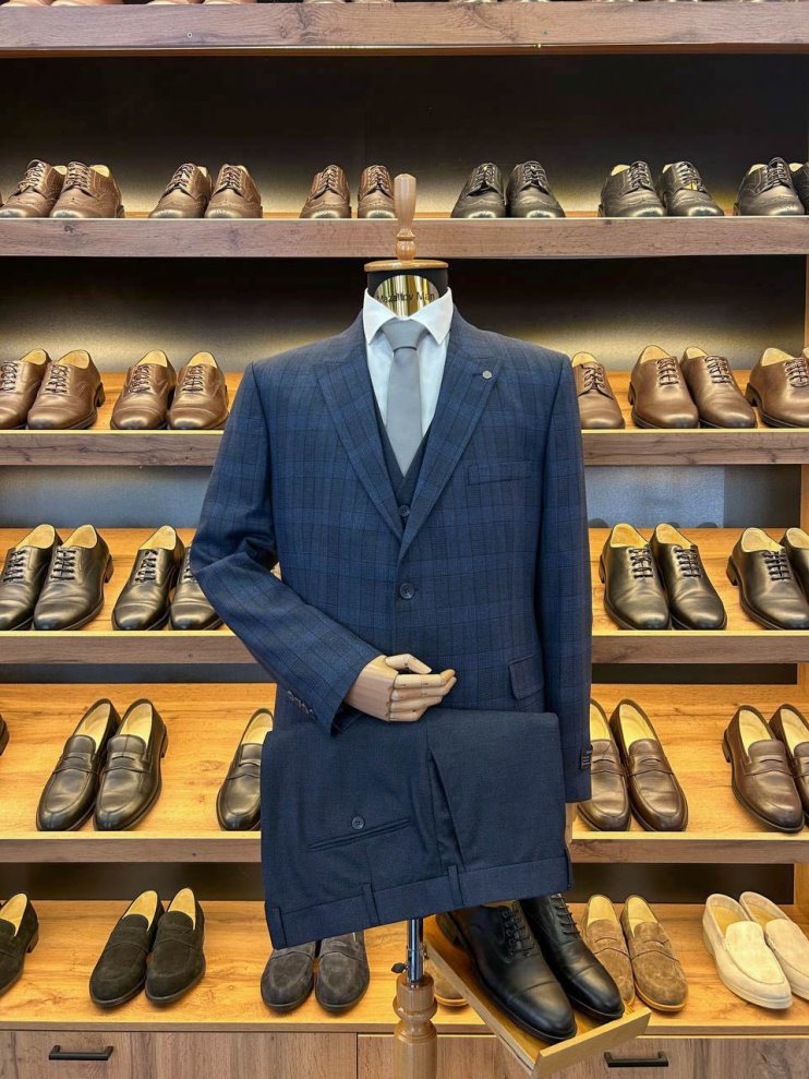 Костюм EMR 3-ка Синий в зеленую клетку