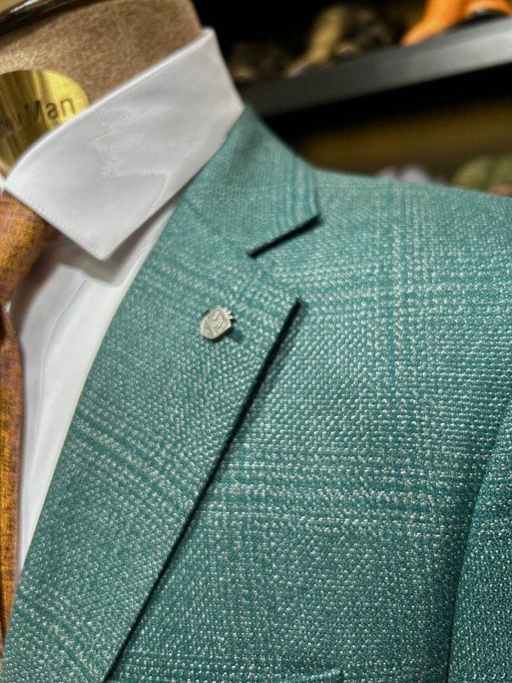 Костюм MAZALTOVMAN 2-ка Зеленый фактурный в клетку