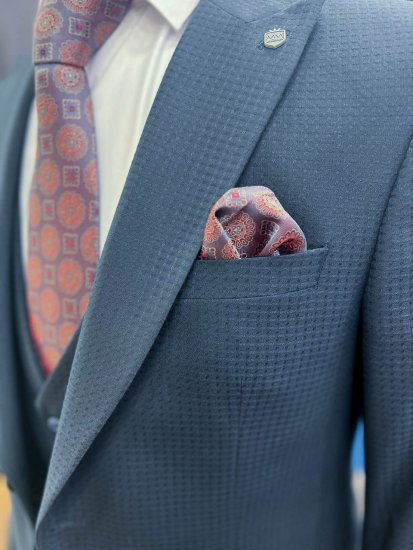 Костюм MAZALTOVMAN 3-ка Premium Темно-синий в крапинку