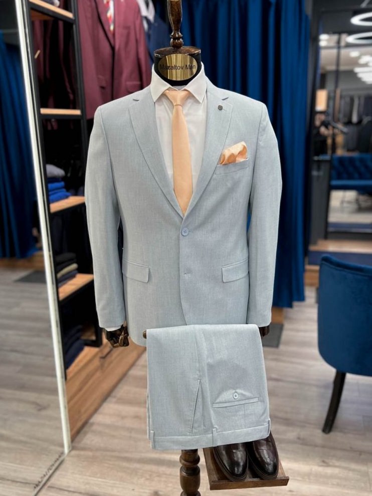 Костюм MAZALTOVMAN 2-ка Голубой в микроклетку