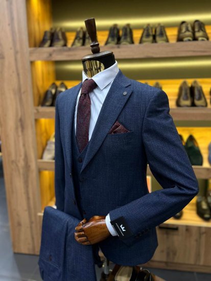 Костюм MAZALTOVMAN 3-ка Premium Синий фактурный