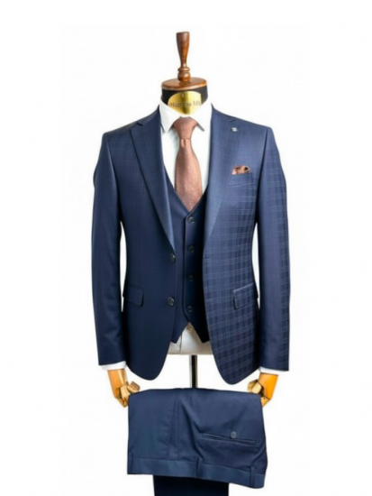Костюм MAZALTOVMAN 3-ка Premium Синий в клетку
