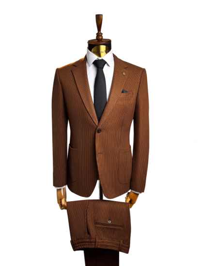 Костюм SAC 2-ка Светло-коричневый в полоску