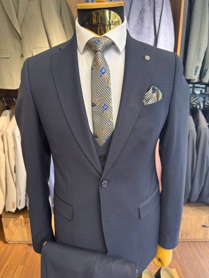 Костюм MAZALTOVMAN 3-ка Premium Синий в микроклетку