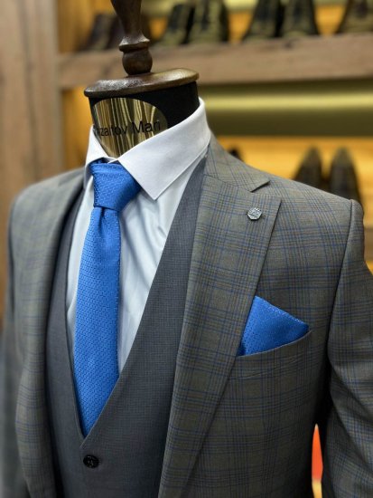 Костюм MAZALTOVMAN 3-ка VIP Premium Серый в клетку