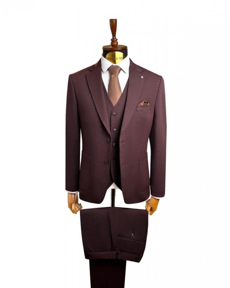 Костюм SAC 3-ка Бордовый фактурный