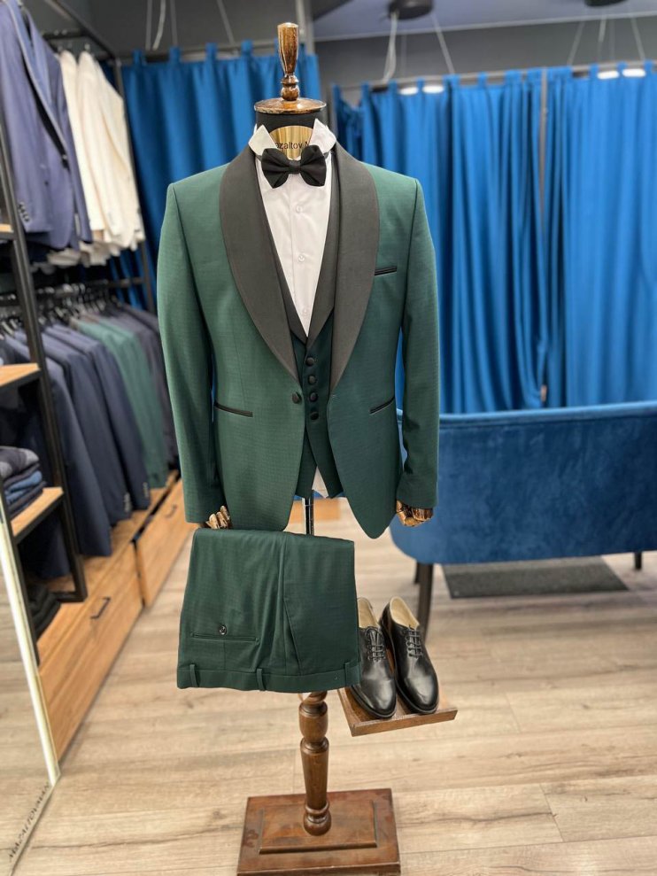 Смокинг MAZALTOVMAN 3-ка Premium Зеленый фактурный